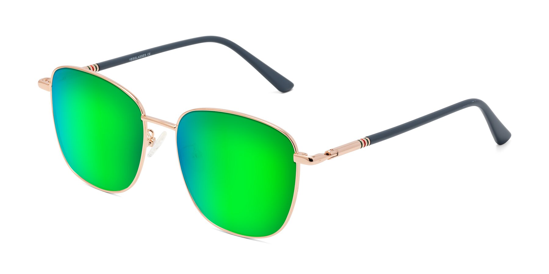 Angle of Love in Gold with Green Mirrored Lenses