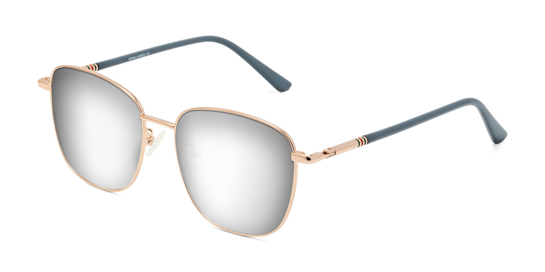 Angle of Love in Gold with Silver Mirrored Lenses