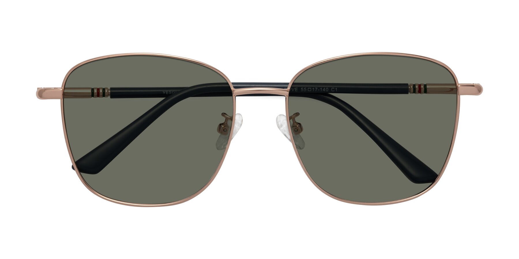 Folded Front of Love in Gold with Gray Polarized Lenses