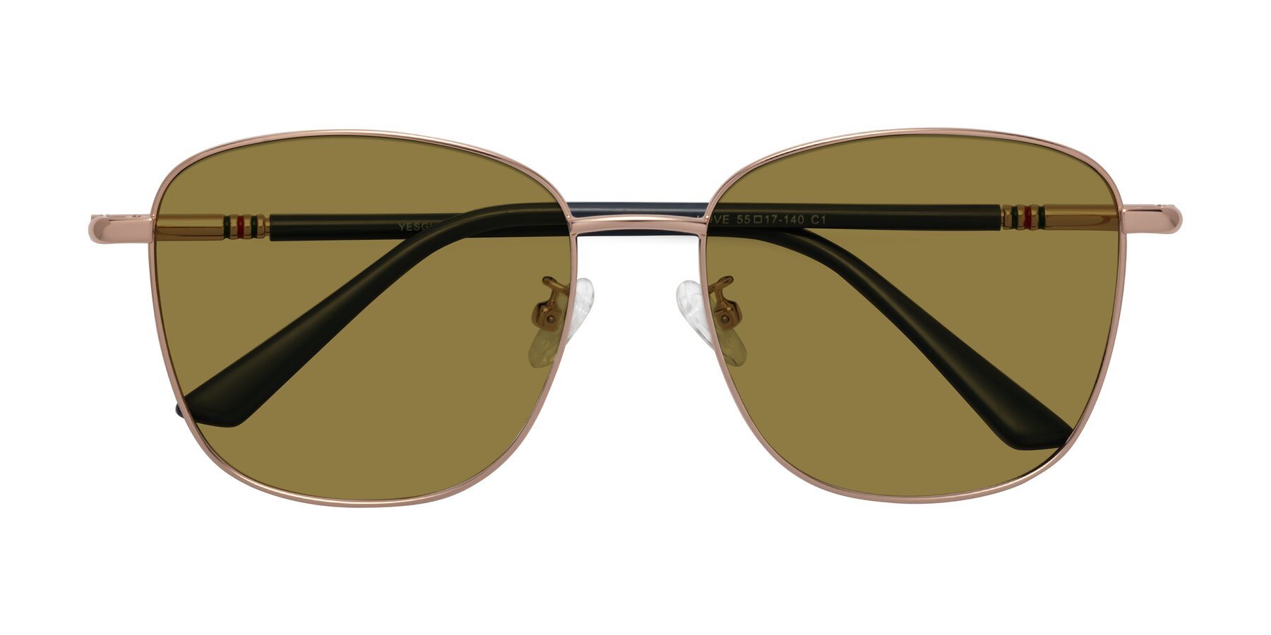 Folded Front of Love in Gold with Brown Polarized Lenses