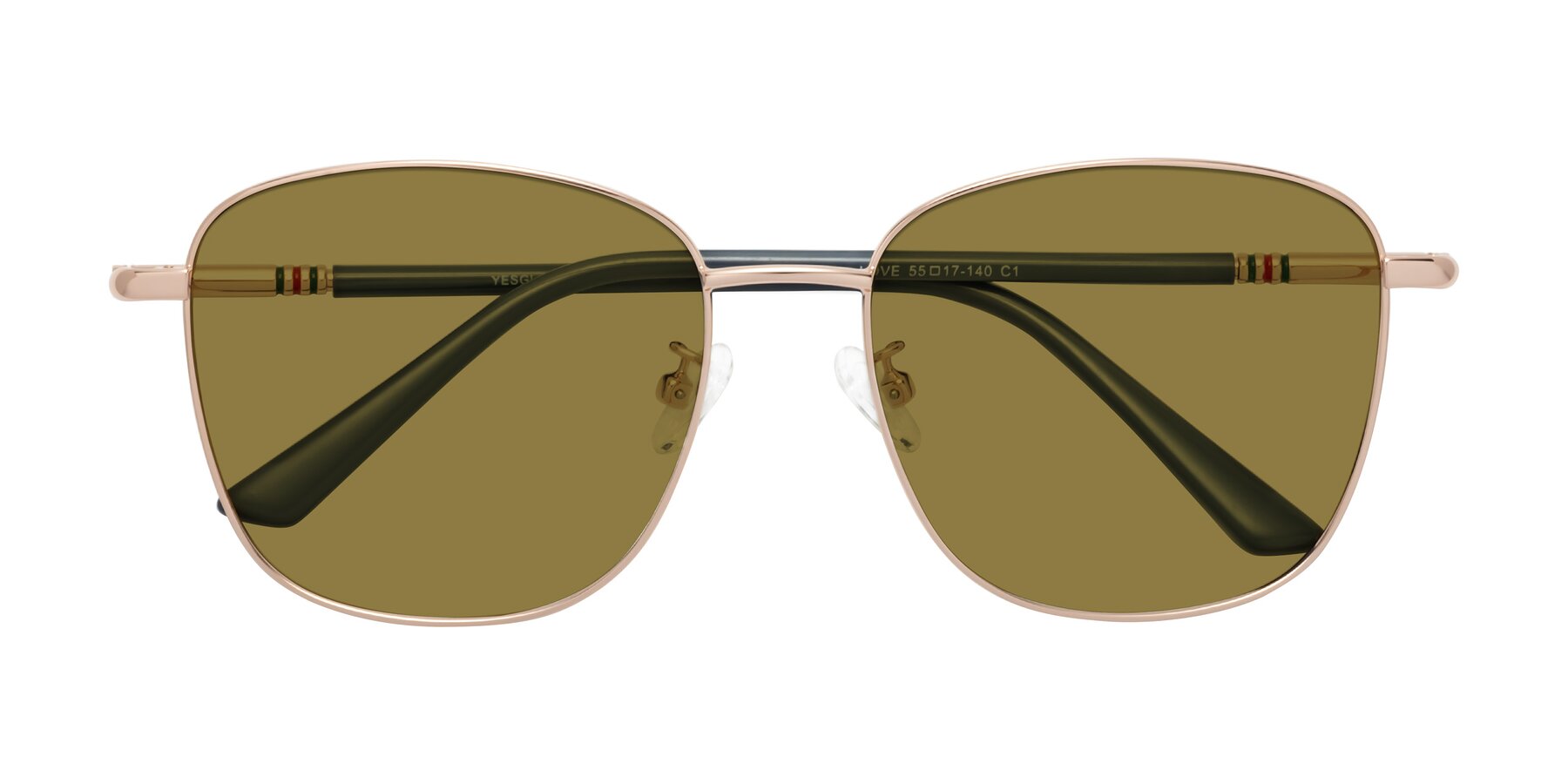 Folded Front of Love in Gold with Brown Polarized Lenses
