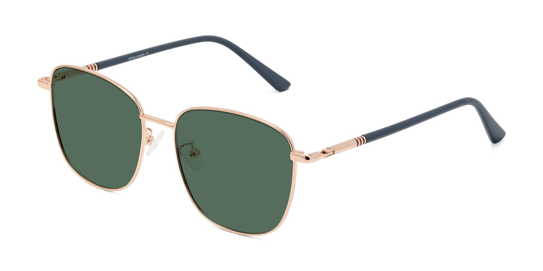 Angle of Love in Gold with Green Polarized Lenses