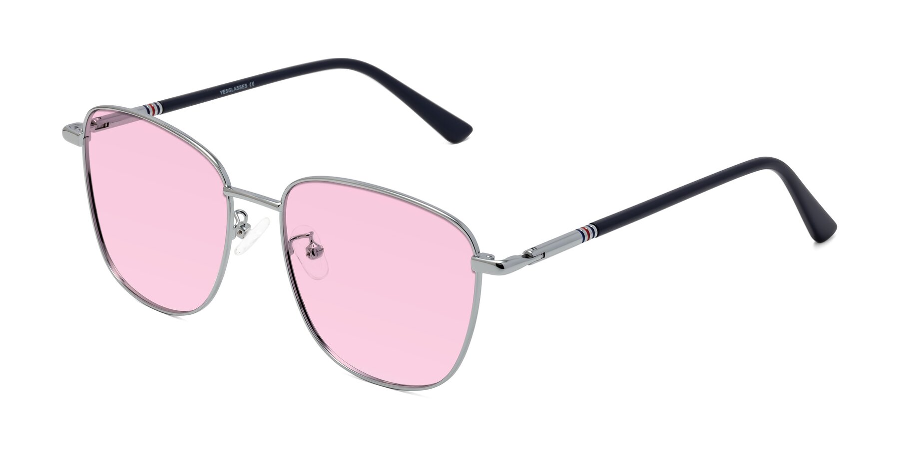 Angle of Love in Silver with Light Pink Tinted Lenses