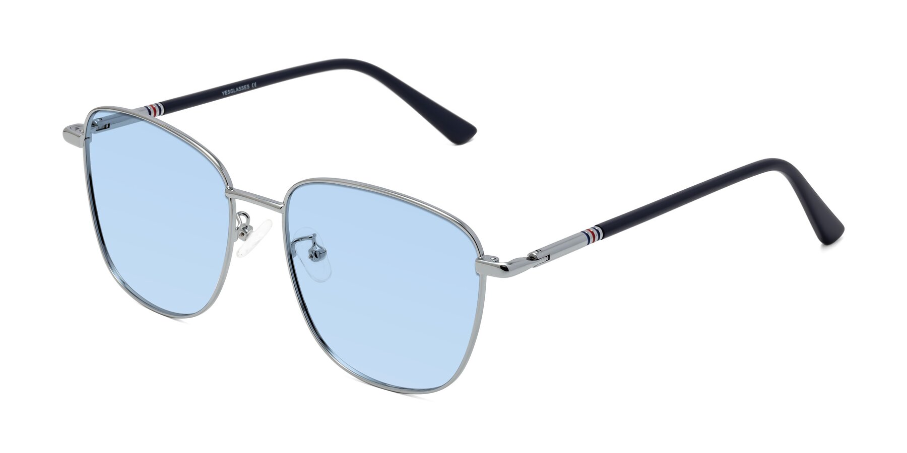 Angle of Love in Silver with Light Blue Tinted Lenses