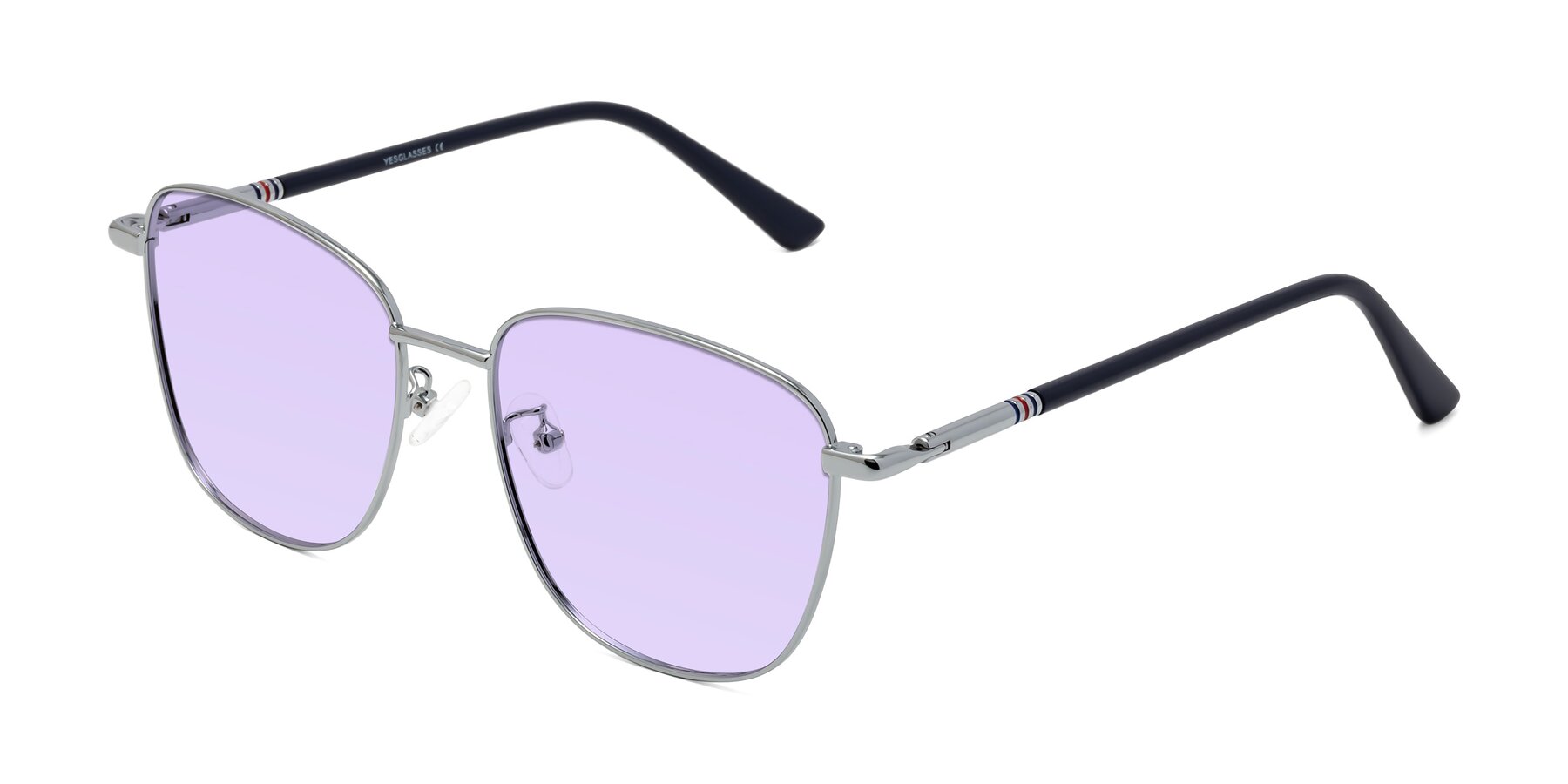 Angle of Love in Silver with Light Purple Tinted Lenses