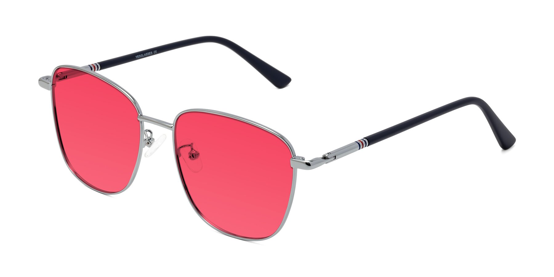 Angle of Love in Silver with Red Tinted Lenses