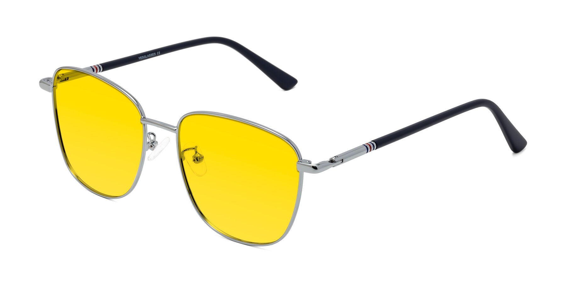 Angle of Love in Silver with Yellow Tinted Lenses