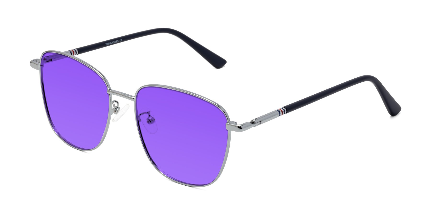 Angle of Love in Silver with Purple Tinted Lenses