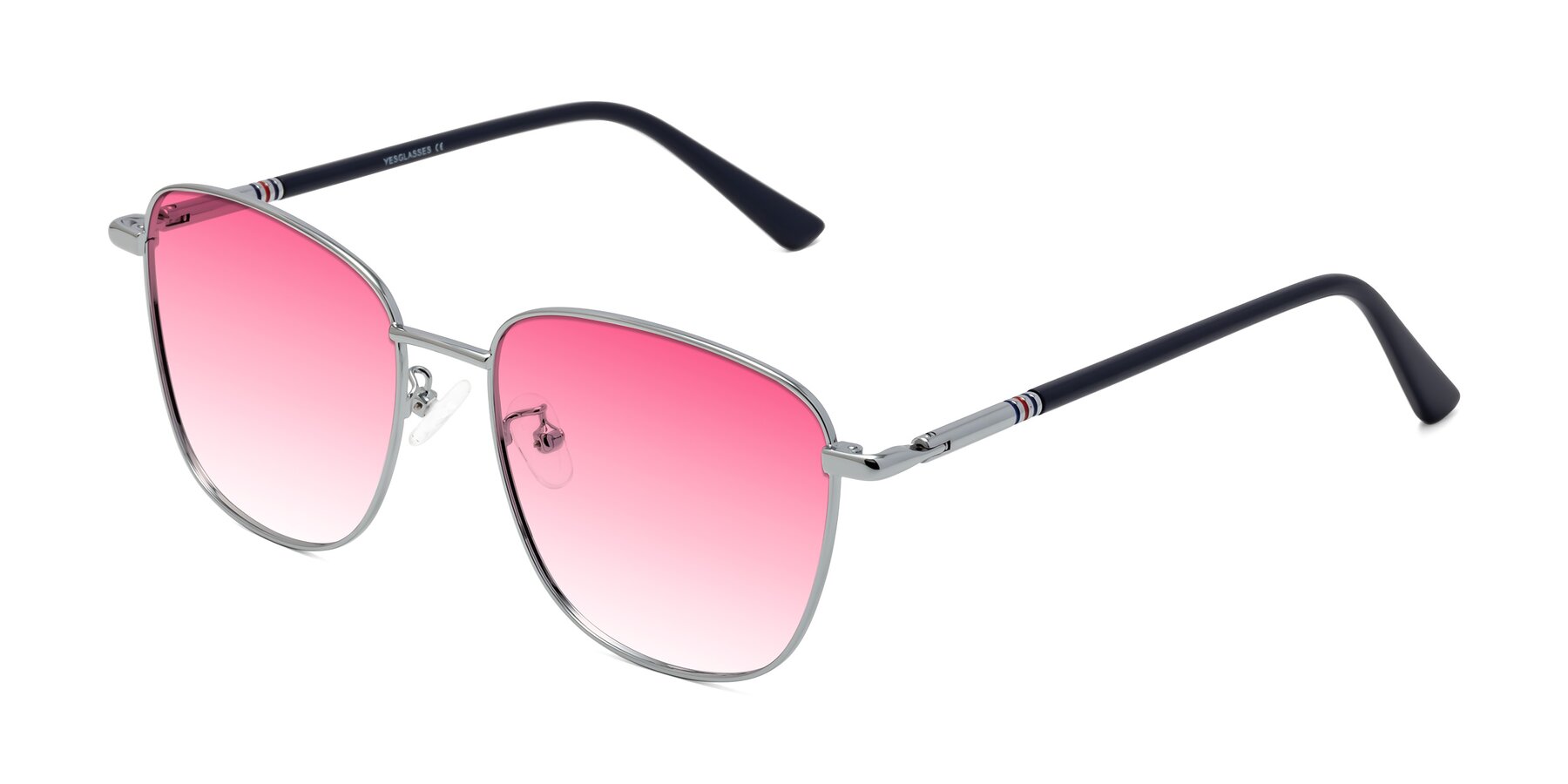 Angle of Love in Silver with Pink Gradient Lenses