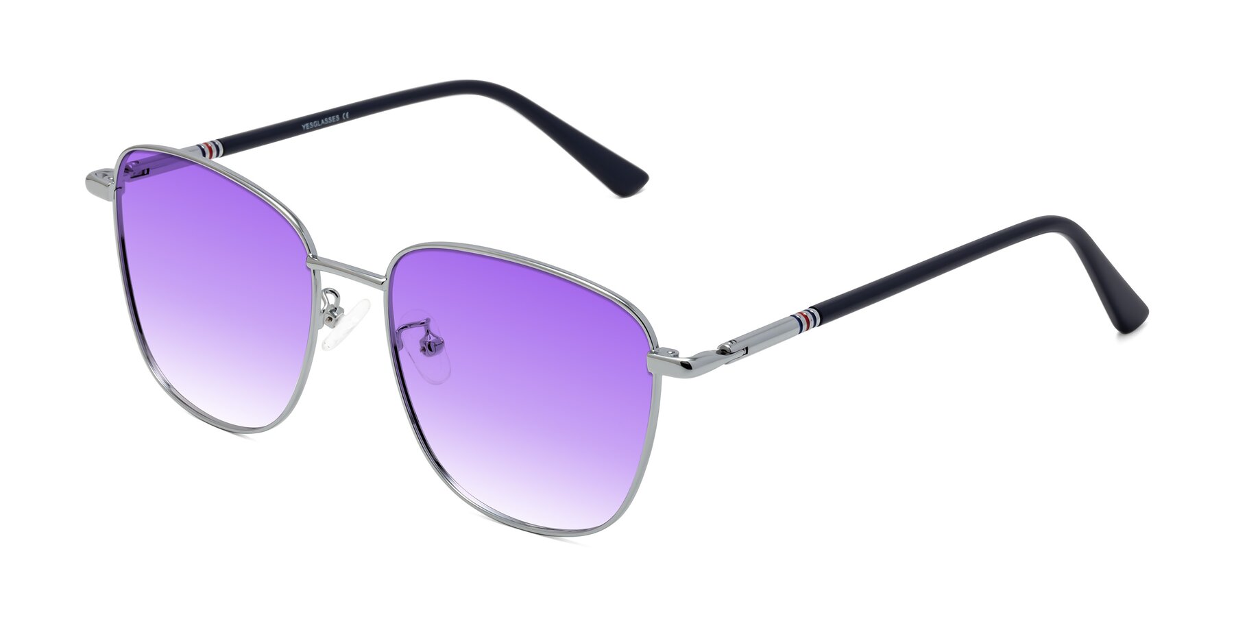 Angle of Love in Silver with Purple Gradient Lenses