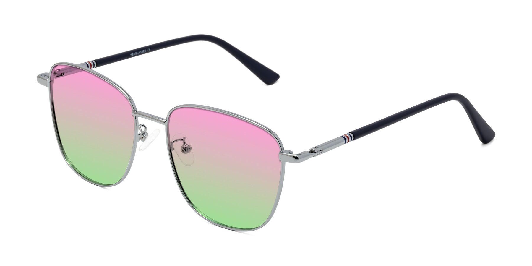 Angle of Love in Silver with Pink / Green Gradient Lenses