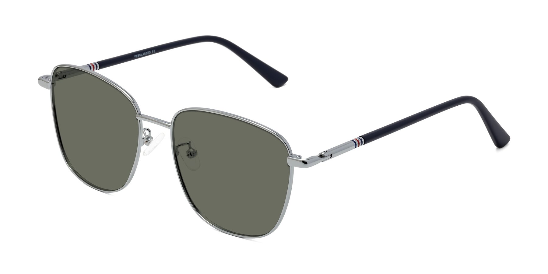 Angle of Love in Silver with Gray Polarized Lenses