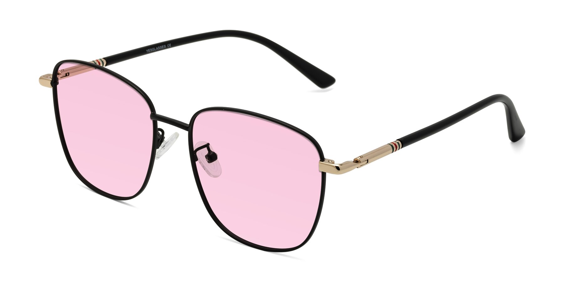 Angle of Love in Black with Light Pink Tinted Lenses