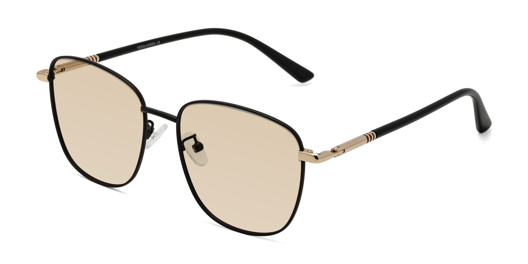 Angle of Love in Black with Light Brown Tinted Lenses