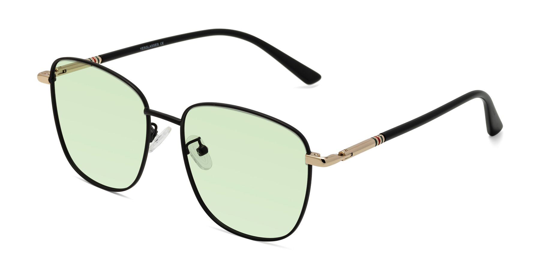 Angle of Love in Black with Light Green Tinted Lenses