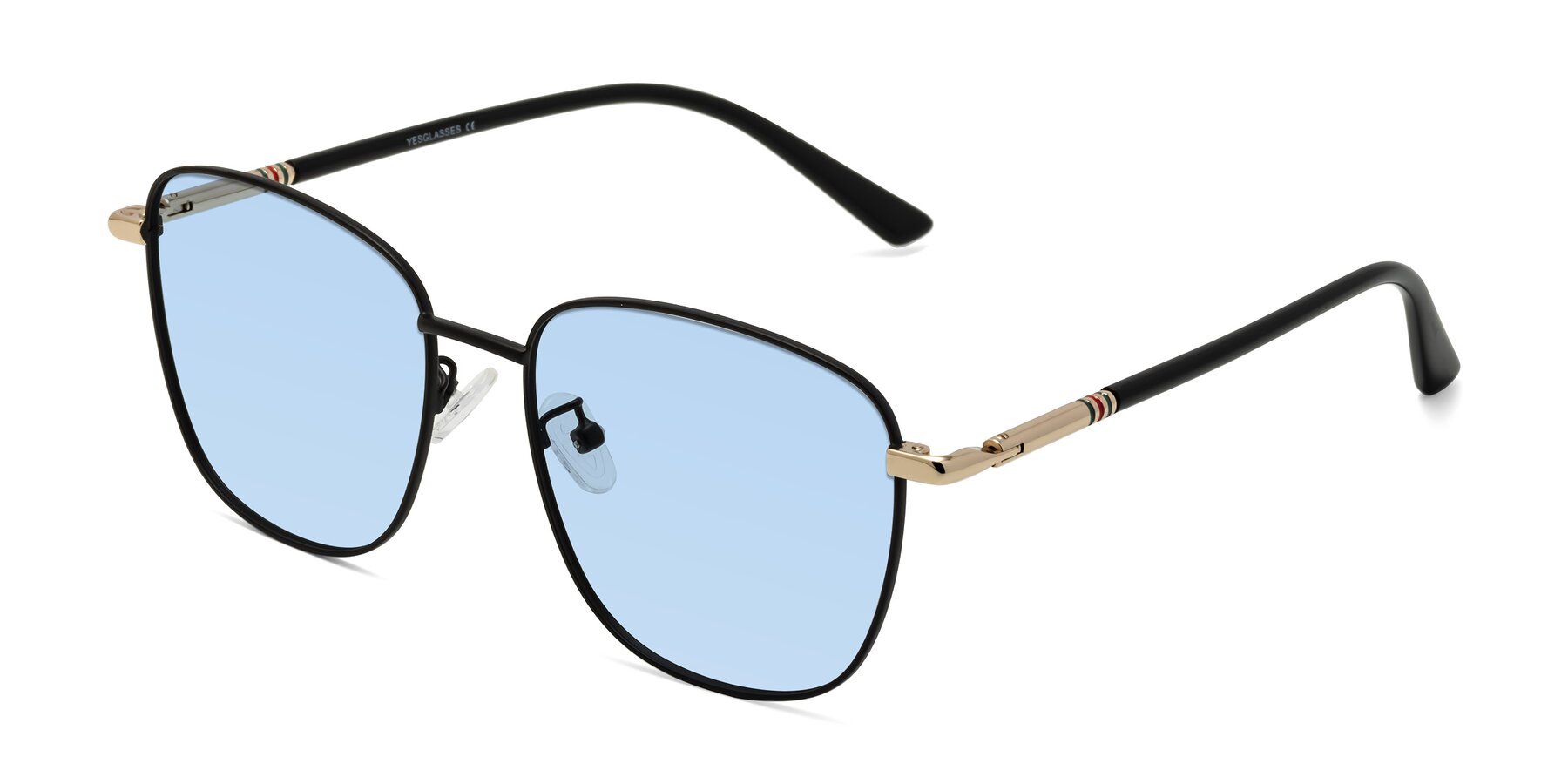 Angle of Love in Black with Light Blue Tinted Lenses