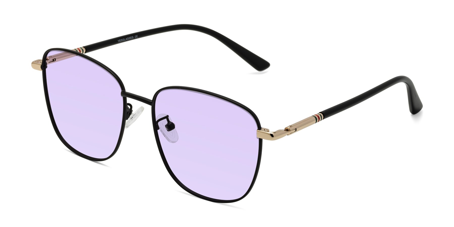 Angle of Love in Black with Light Purple Tinted Lenses