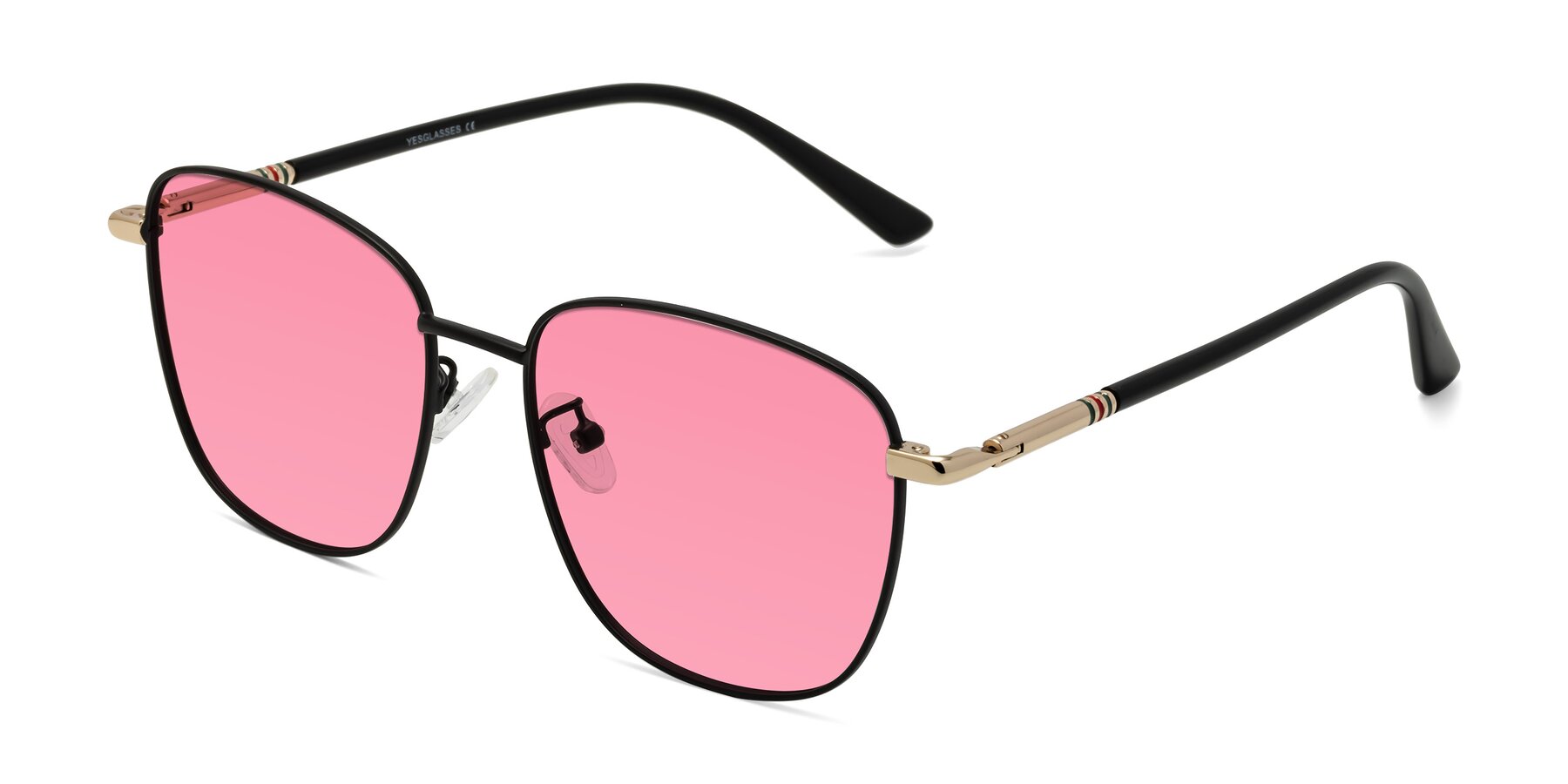 Angle of Love in Black with Pink Tinted Lenses