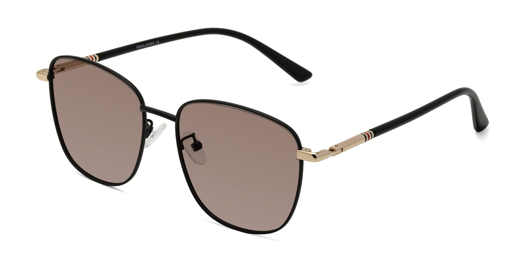 Angle of Love in Black with Medium Brown Tinted Lenses