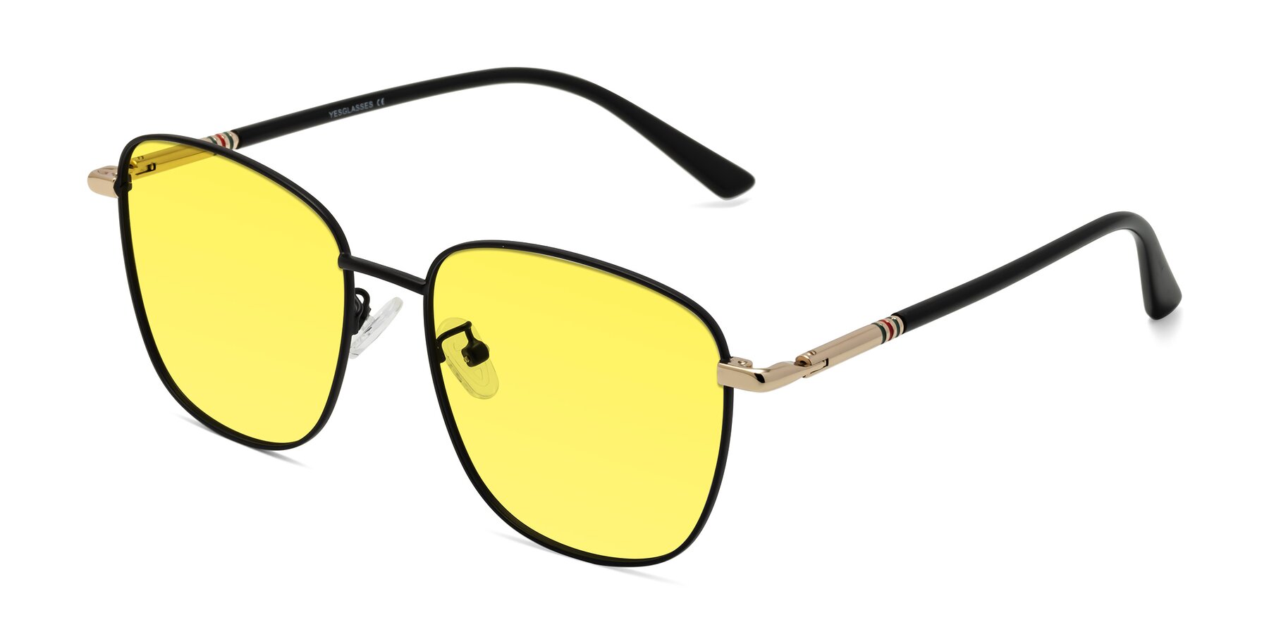 Angle of Love in Black with Medium Yellow Tinted Lenses