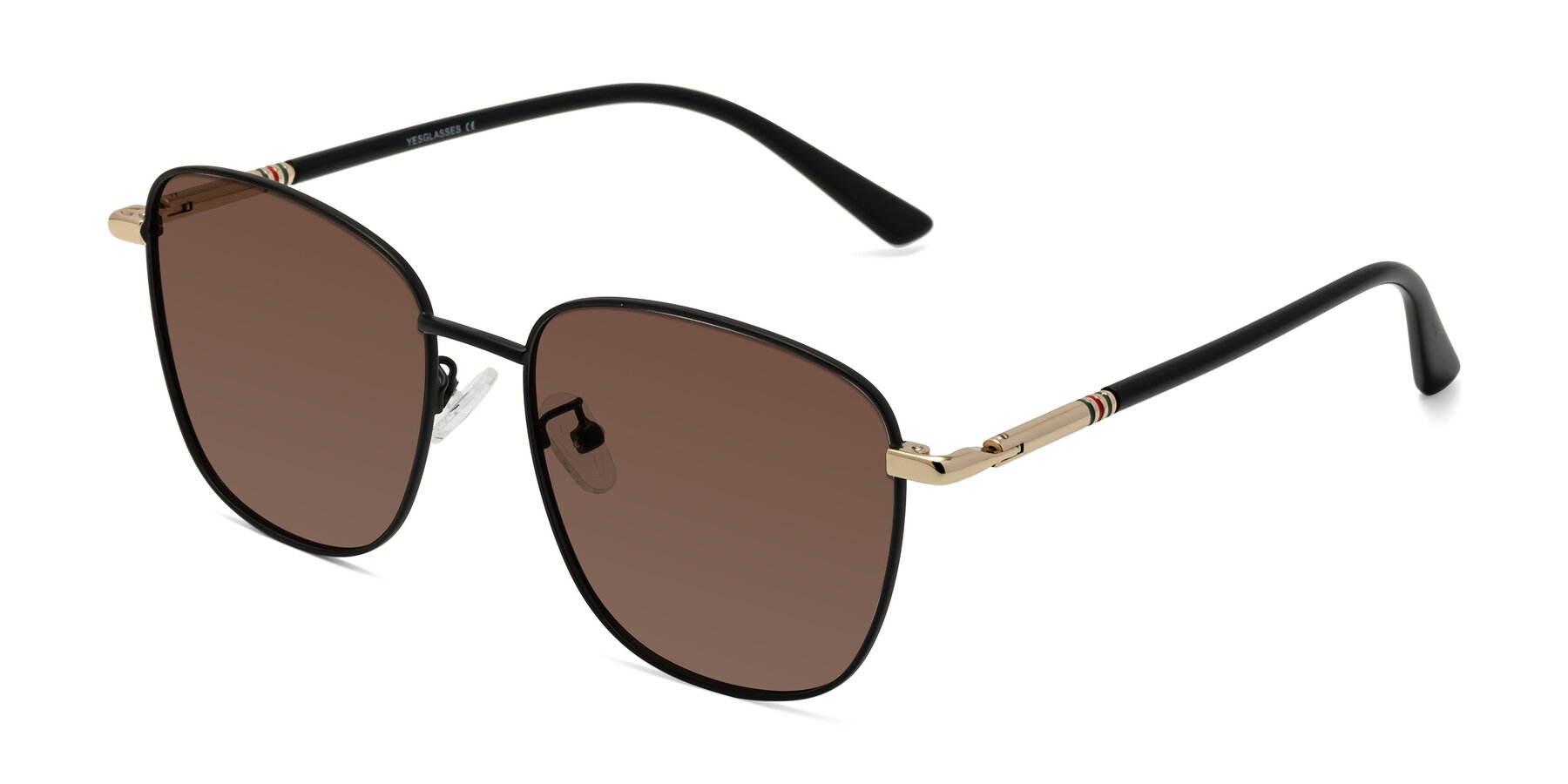 Angle of Love in Black with Brown Tinted Lenses