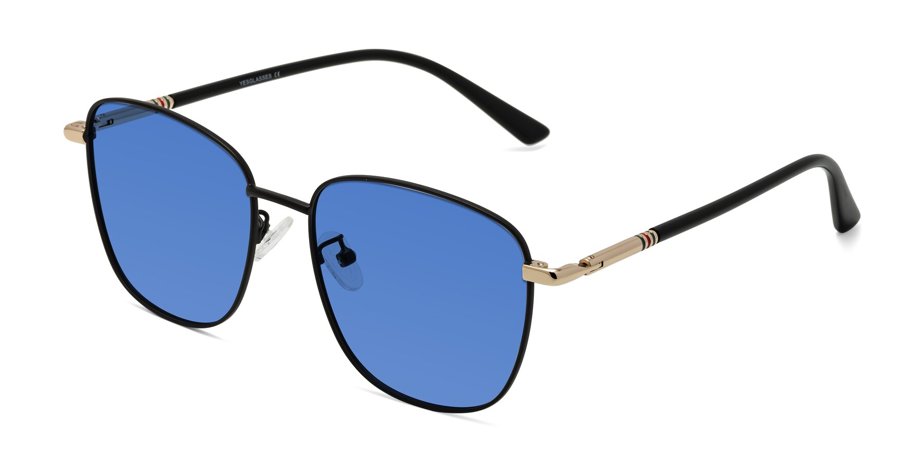 Angle of Love in Black with Blue Tinted Lenses