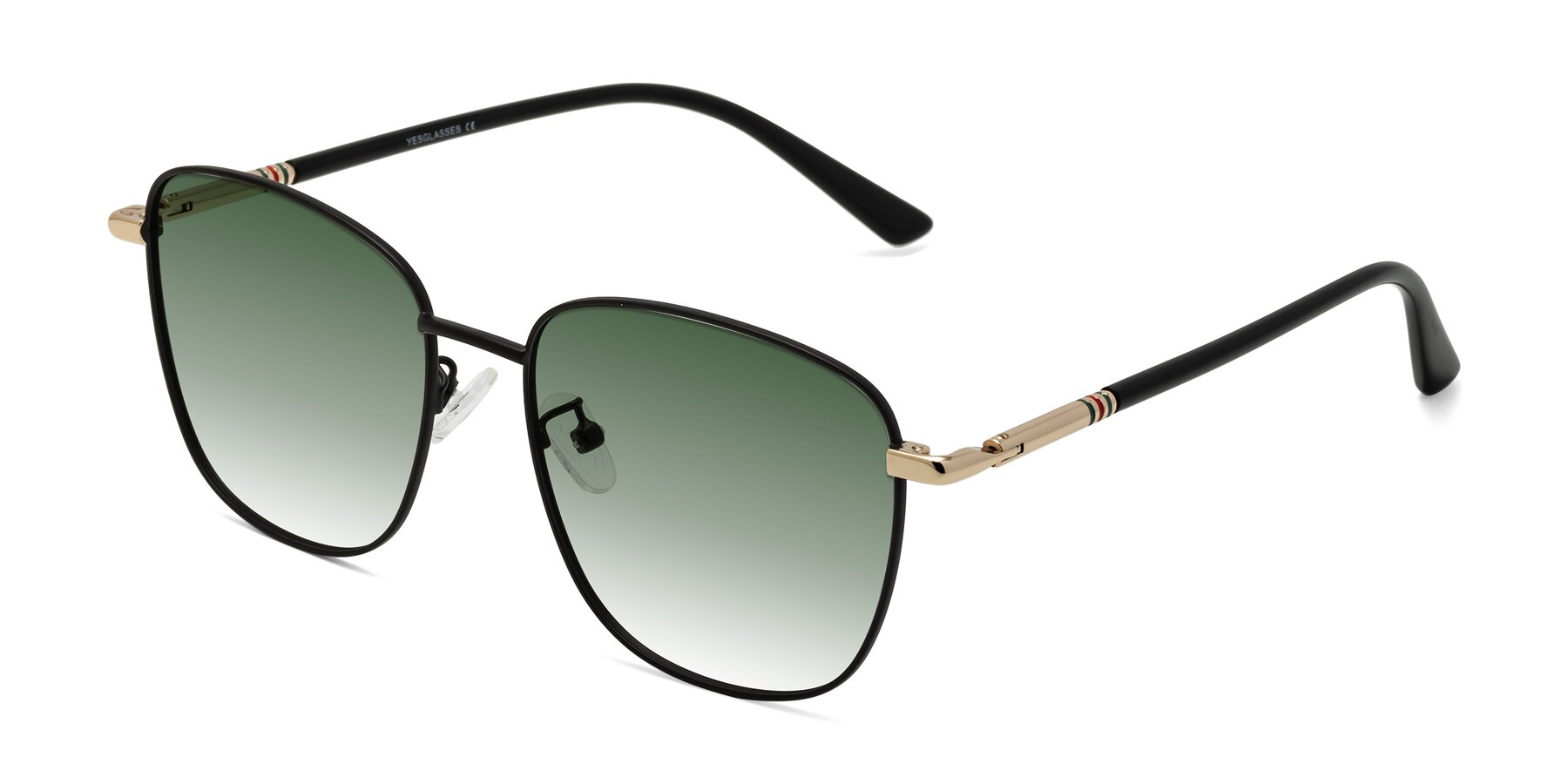 Angle of Love in Black with Green Gradient Lenses