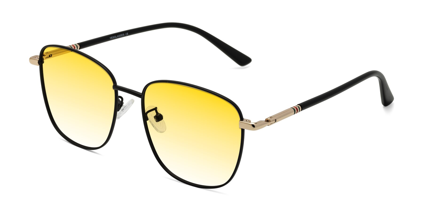 Angle of Love in Black with Yellow Gradient Lenses