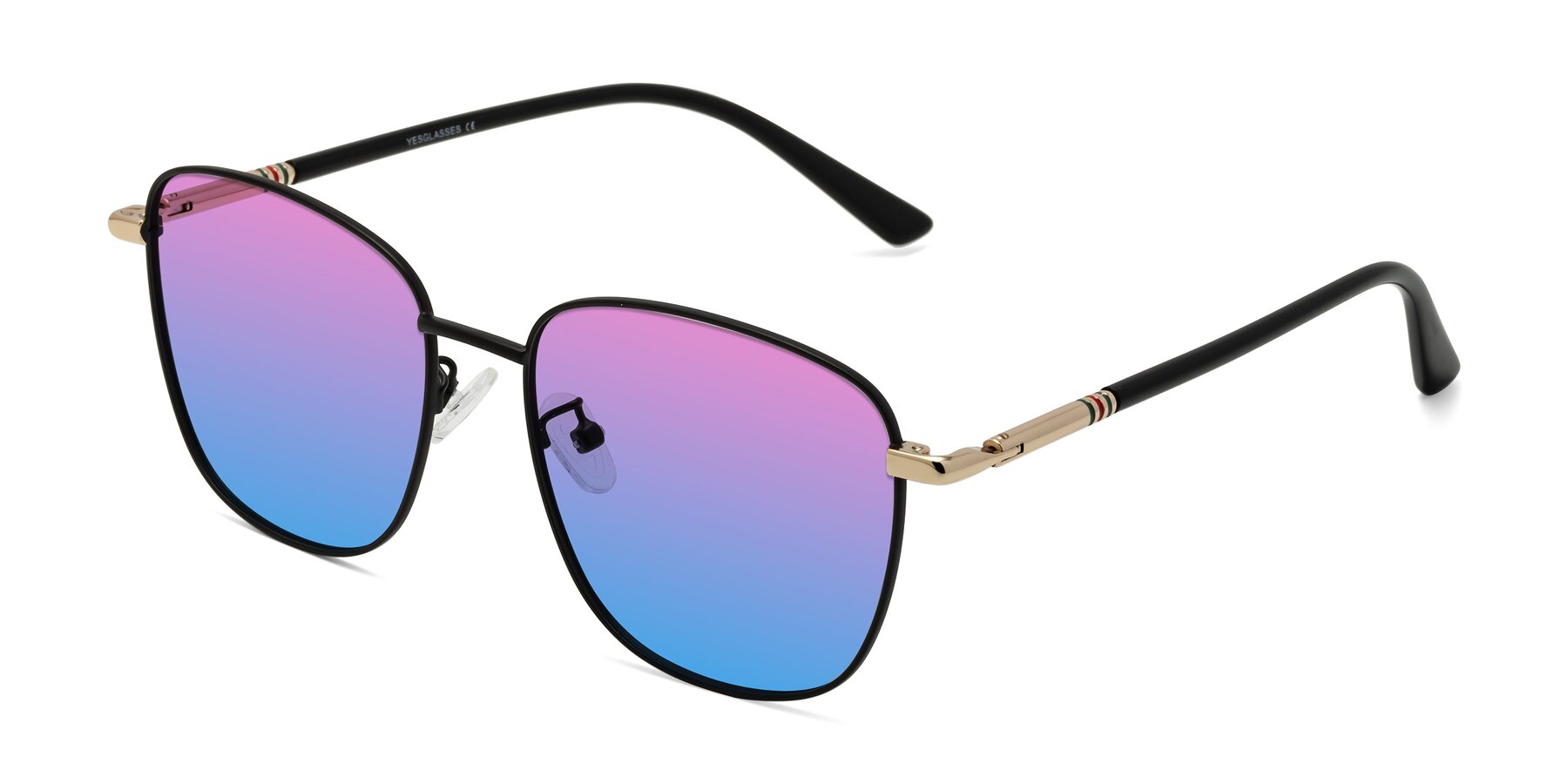 Angle of Love in Black with Pink / Blue Gradient Lenses