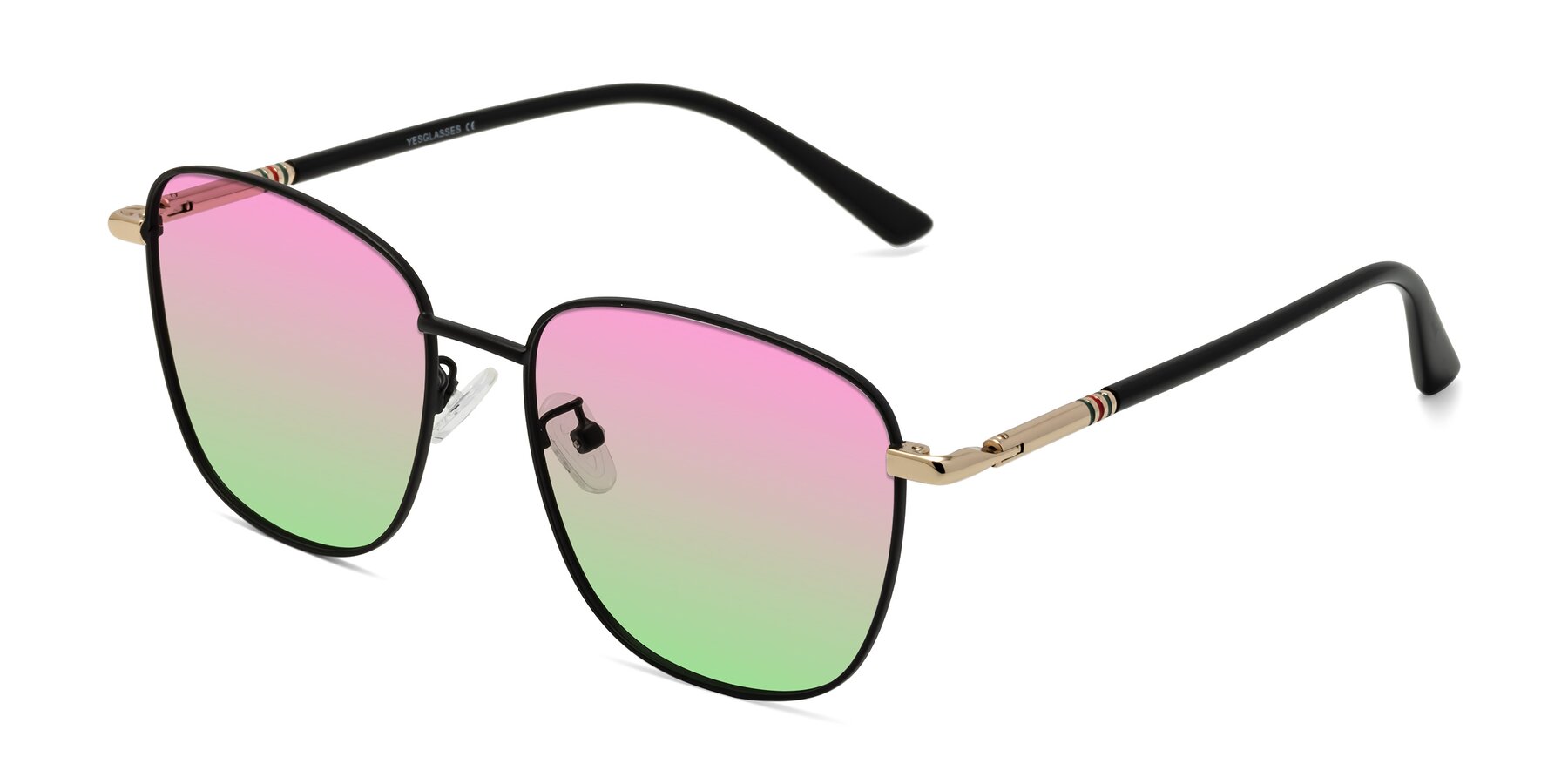 Angle of Love in Black with Pink / Green Gradient Lenses