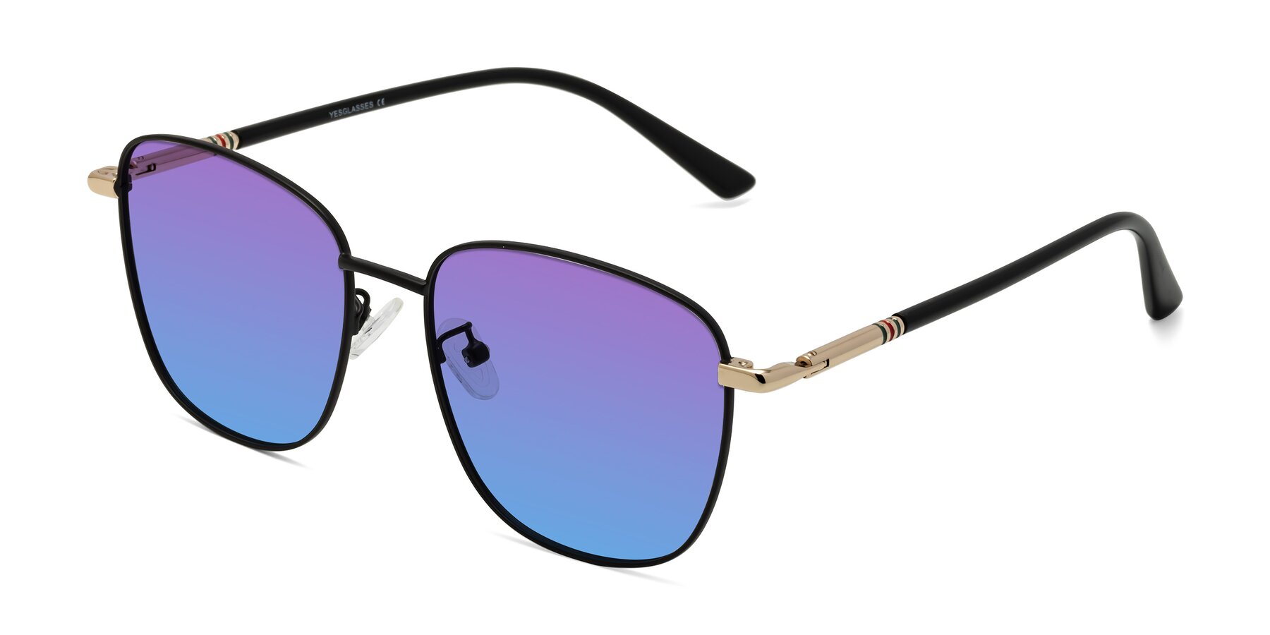 Angle of Love in Black with Purple / Blue Gradient Lenses