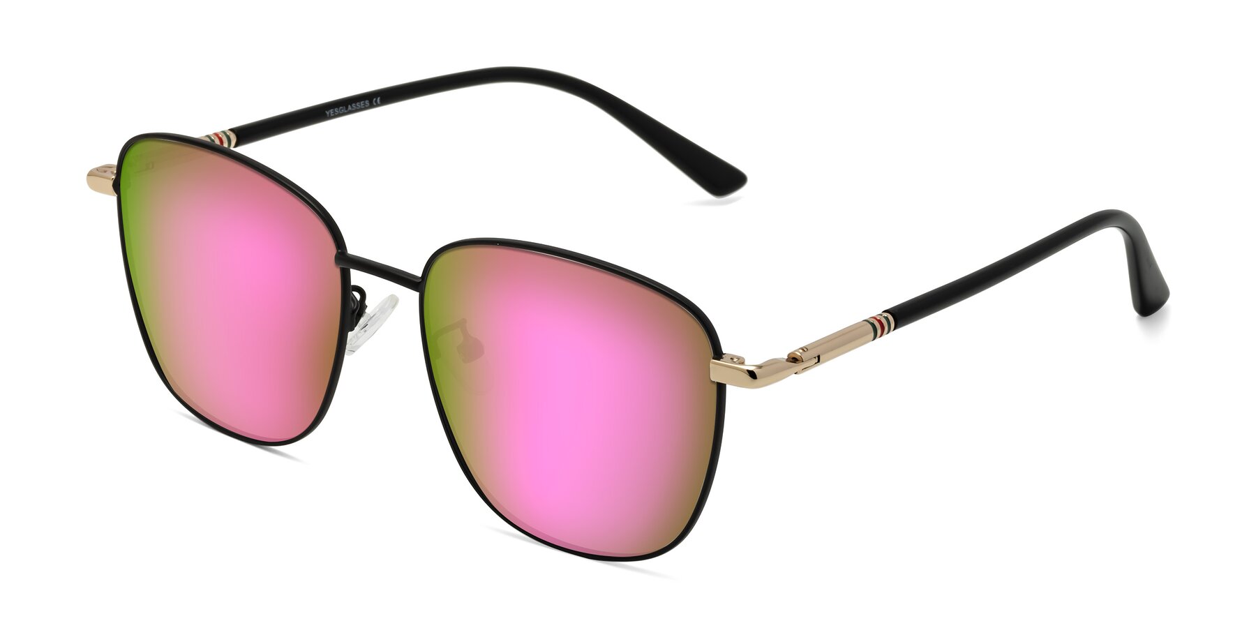 Angle of Love in Black with Pink Mirrored Lenses