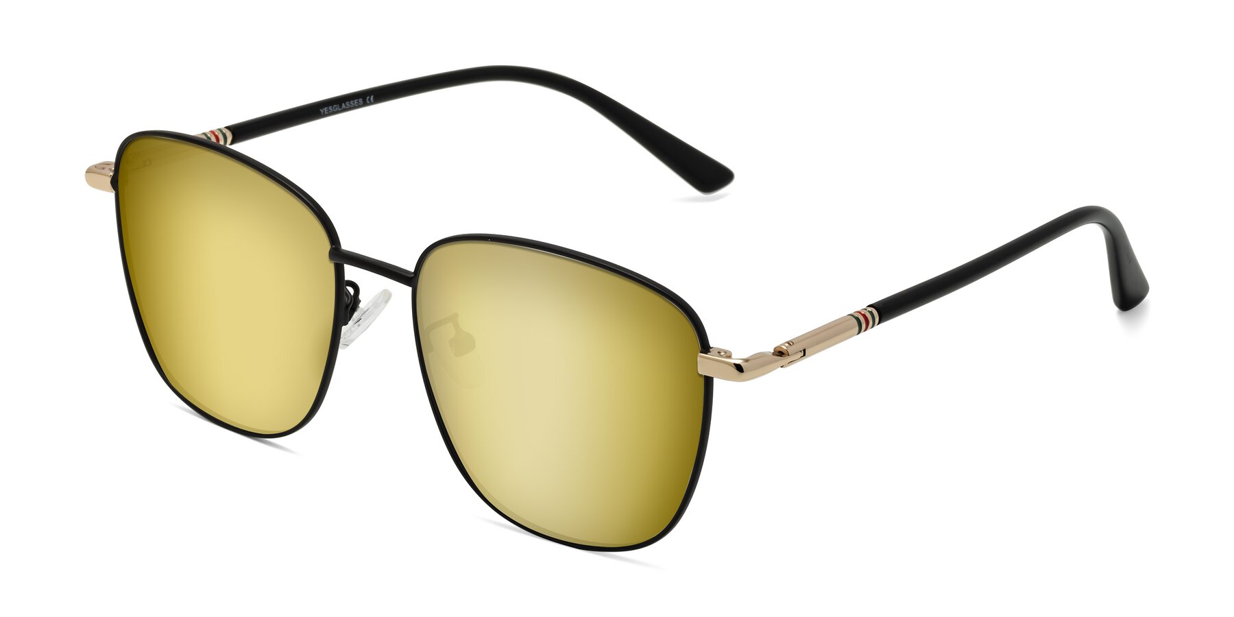 Angle of Love in Black with Gold Mirrored Lenses