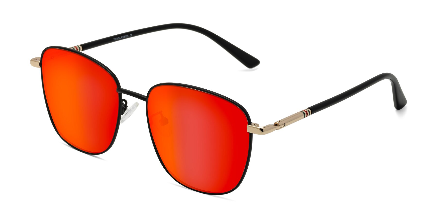 Angle of Love in Black with Red Gold Mirrored Lenses