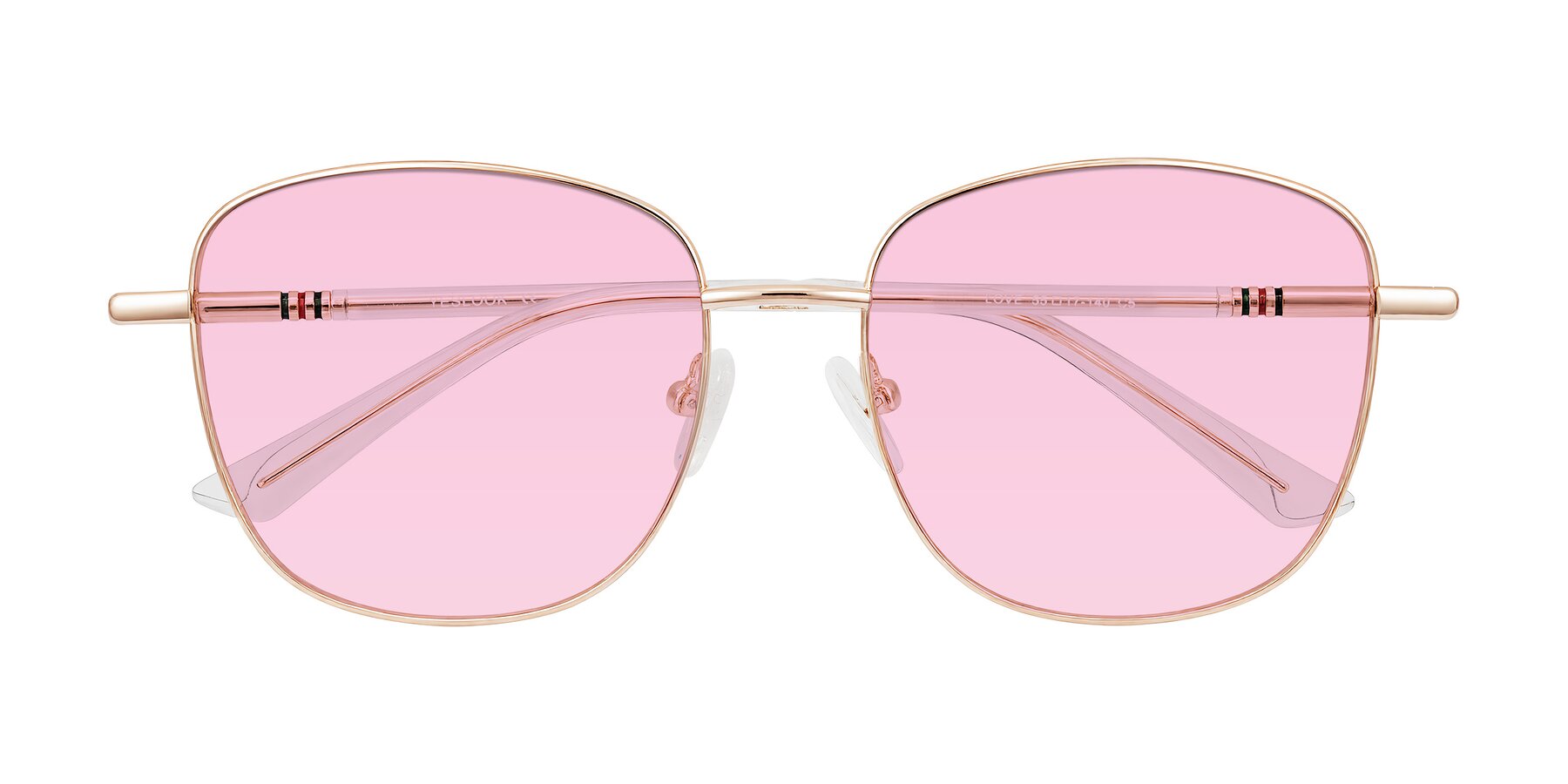 Folded Front of Love in Rose Gold with Light Pink Tinted Lenses