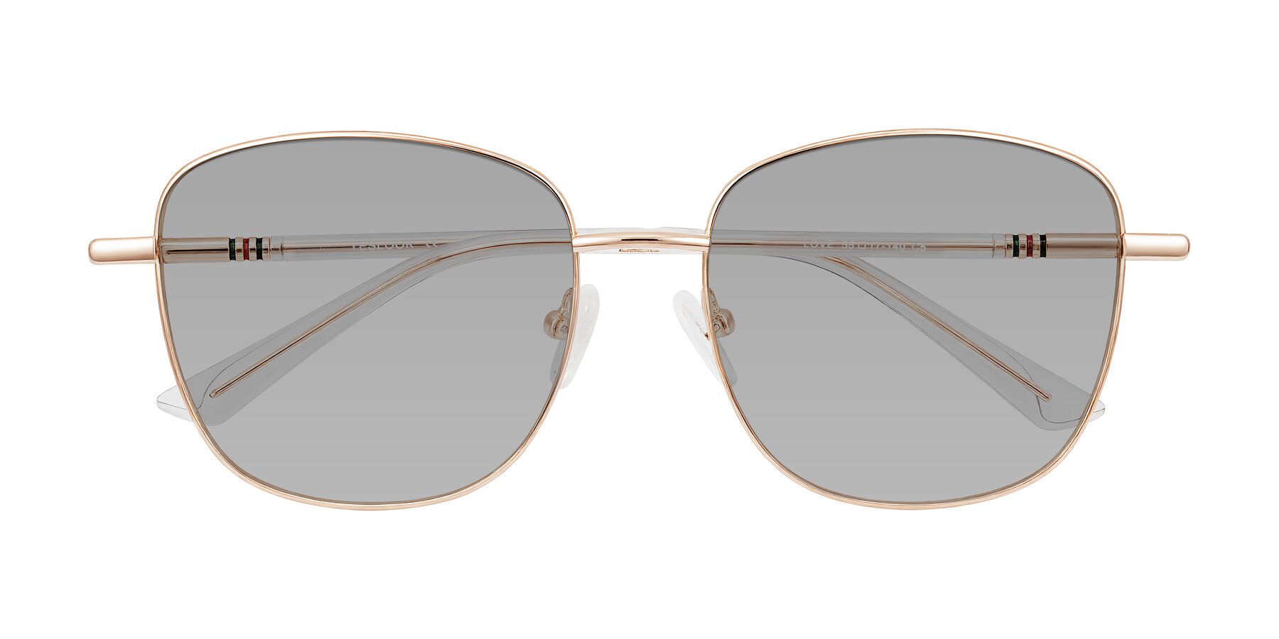 Folded Front of Love in Rose Gold with Light Gray Tinted Lenses
