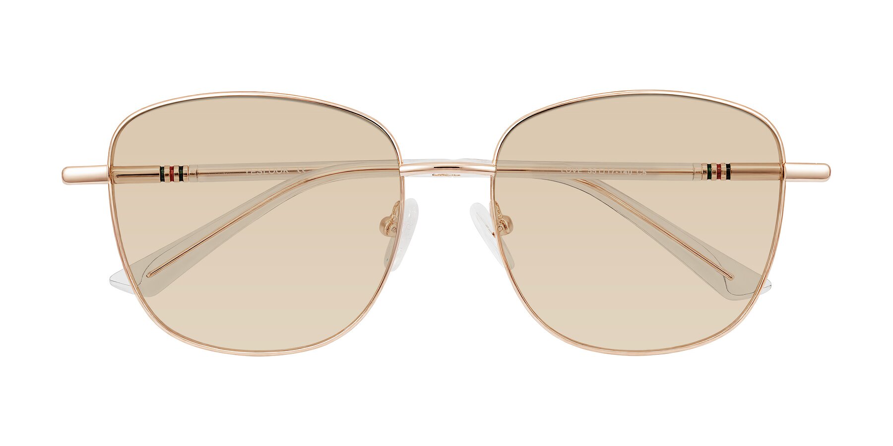 Folded Front of Love in Rose Gold with Light Brown Tinted Lenses
