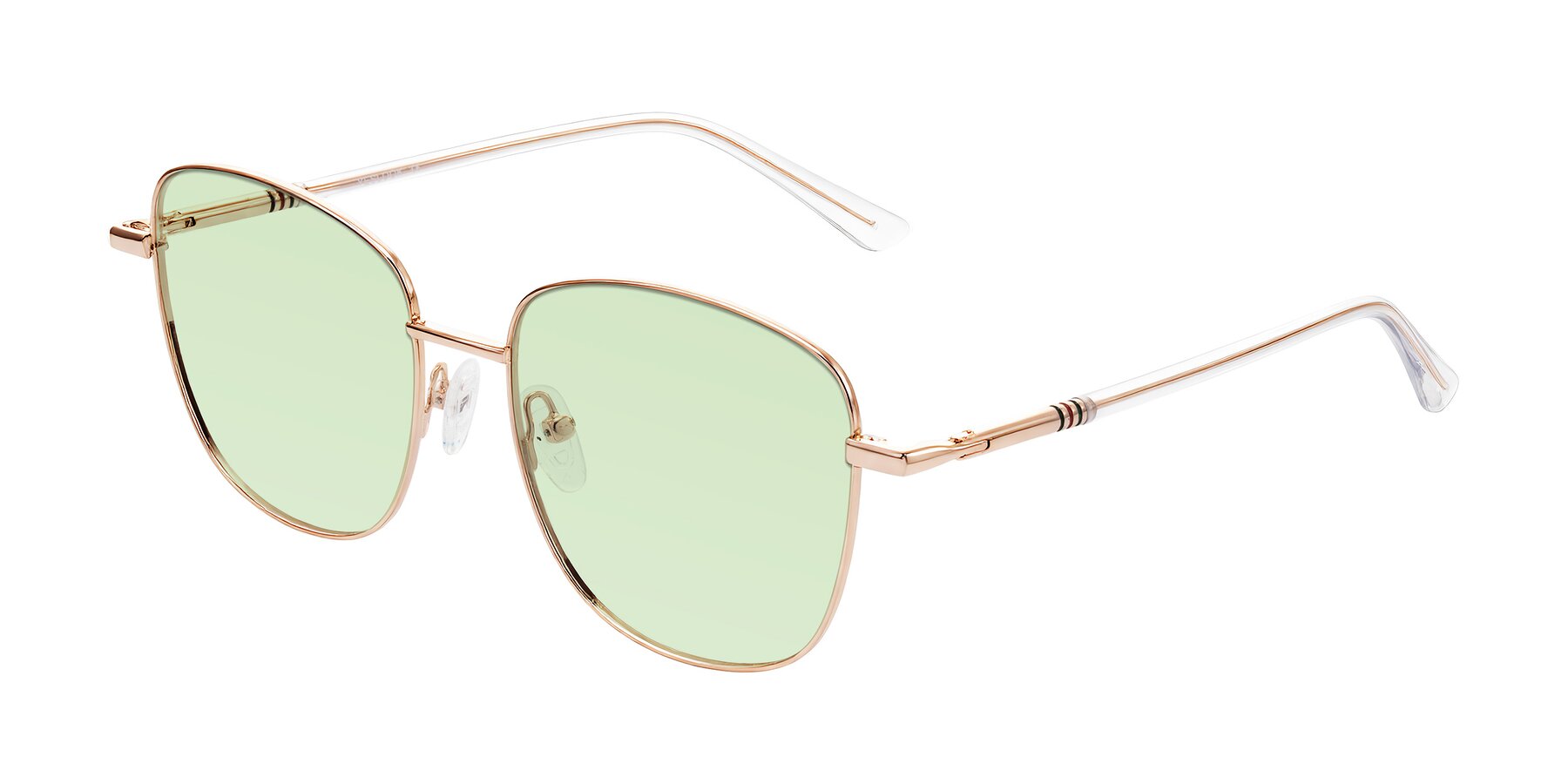 Angle of Love in Rose Gold with Light Green Tinted Lenses