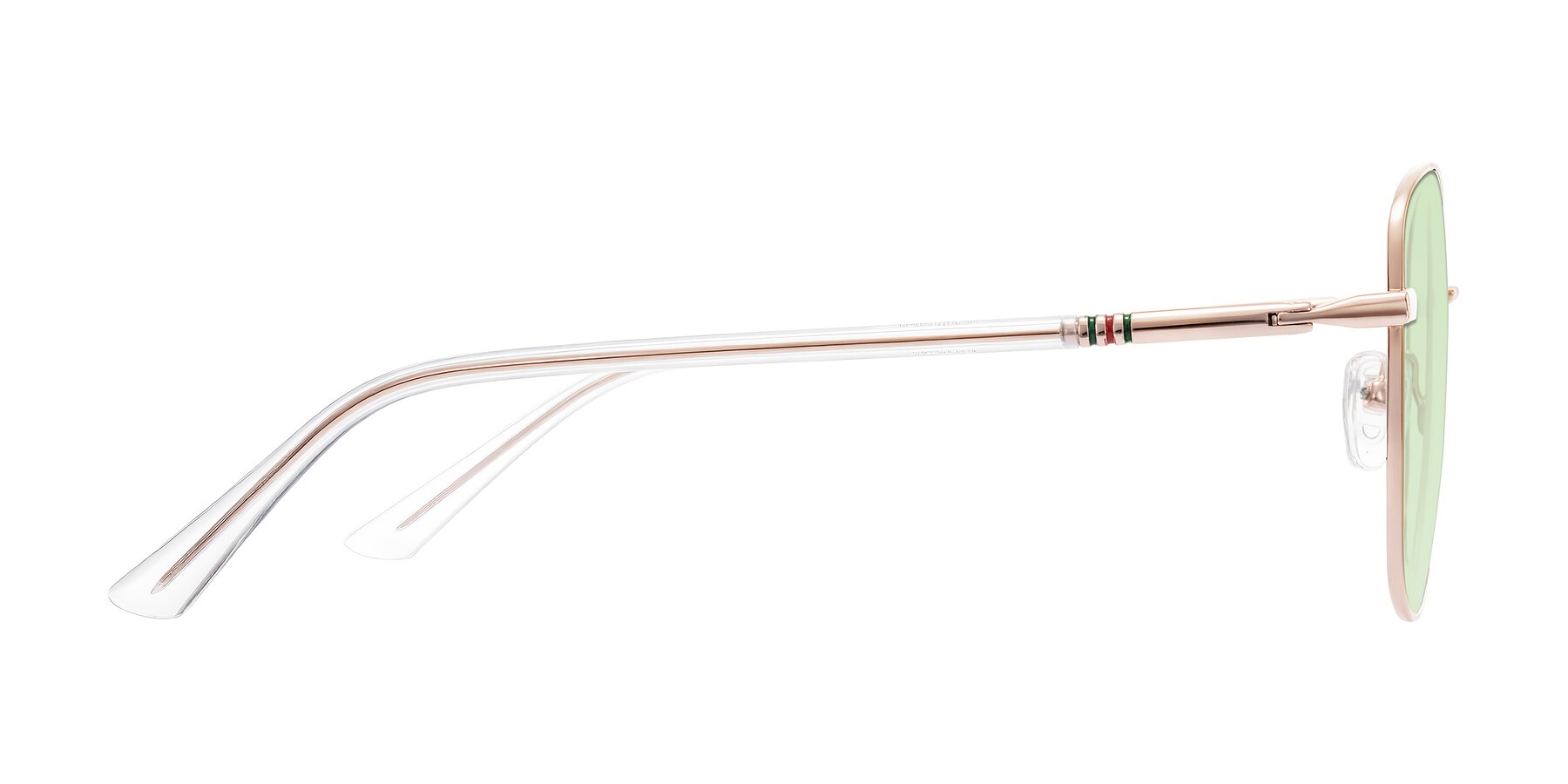 Side of Love in Rose Gold with Light Green Tinted Lenses