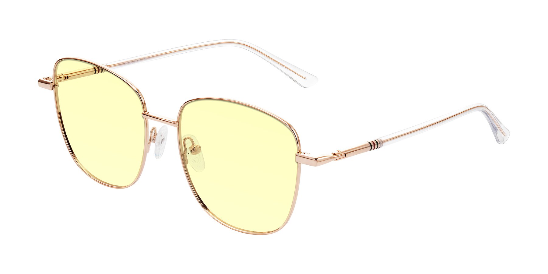 Angle of Love in Rose Gold with Light Yellow Tinted Lenses
