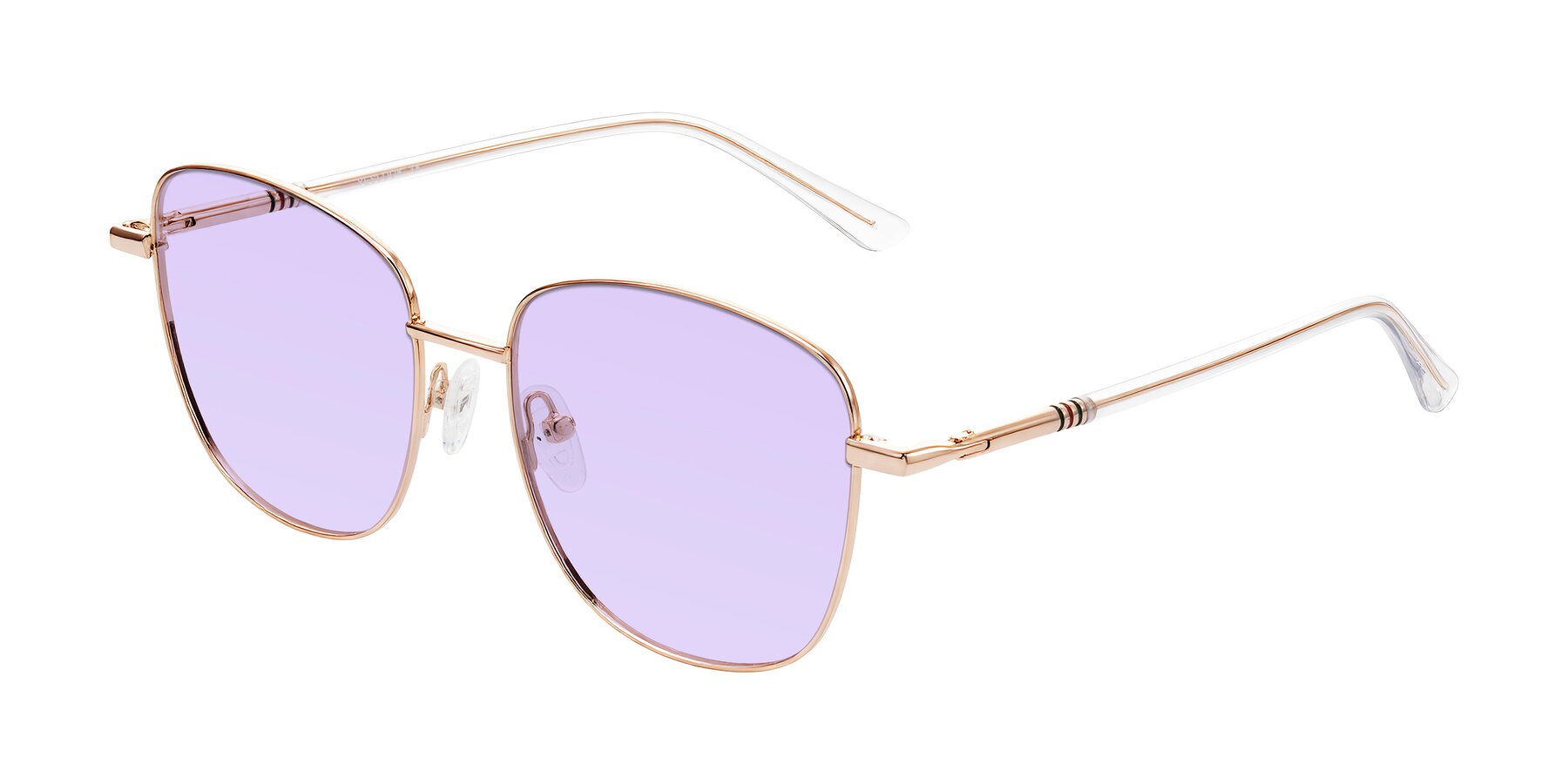 Angle of Love in Rose Gold with Light Purple Tinted Lenses