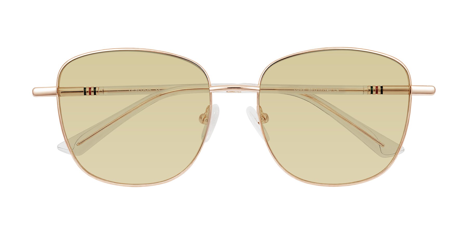 Folded Front of Love in Rose Gold with Light Champagne Tinted Lenses