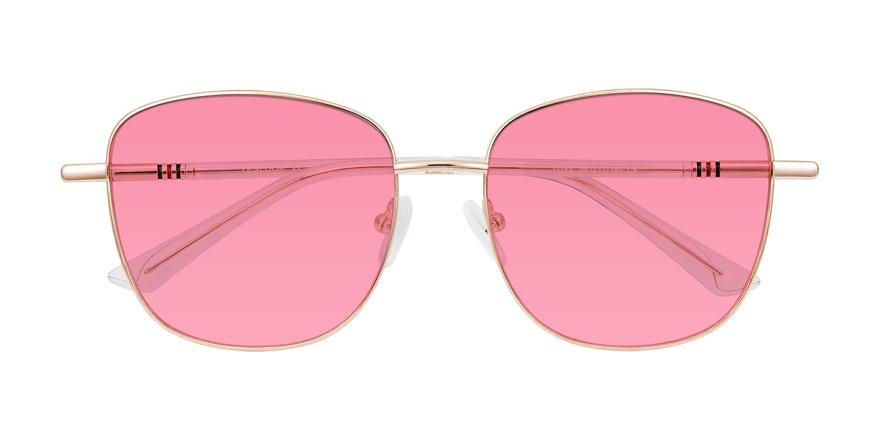 Folded Front of Love in Rose Gold with Pink Tinted Lenses