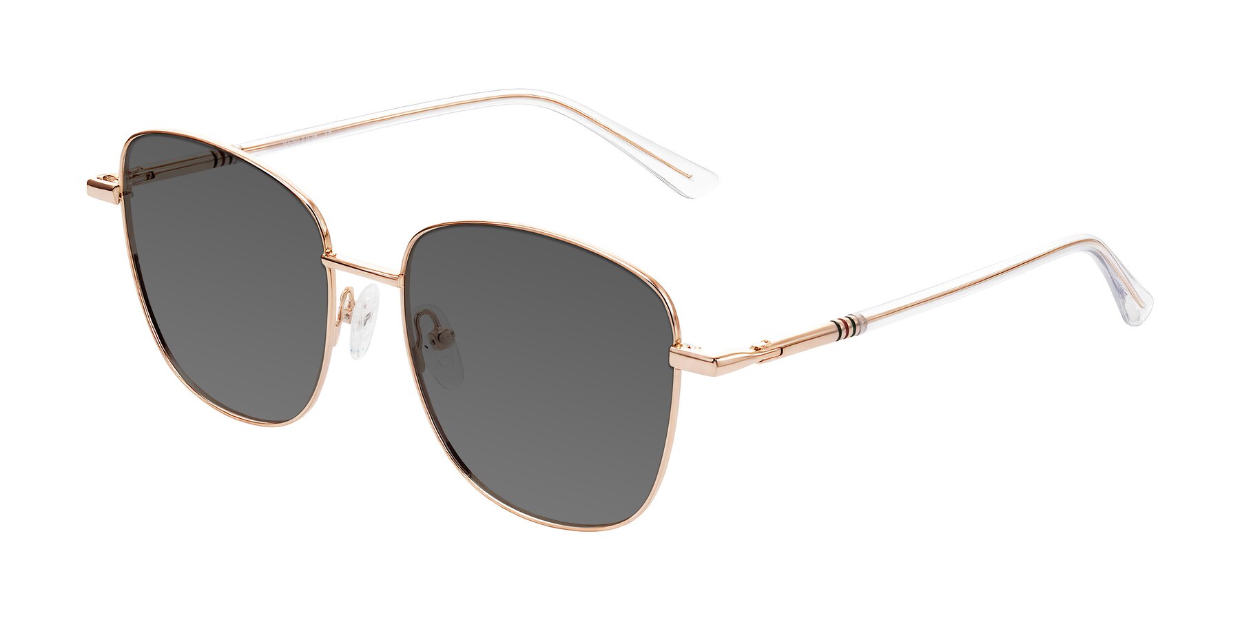 Angle of Love in Rose Gold with Medium Gray Tinted Lenses