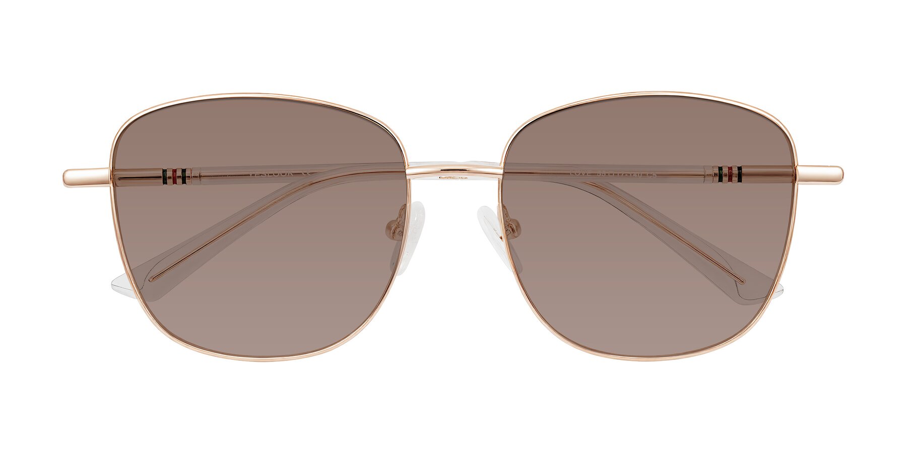 Folded Front of Love in Rose Gold with Medium Brown Tinted Lenses