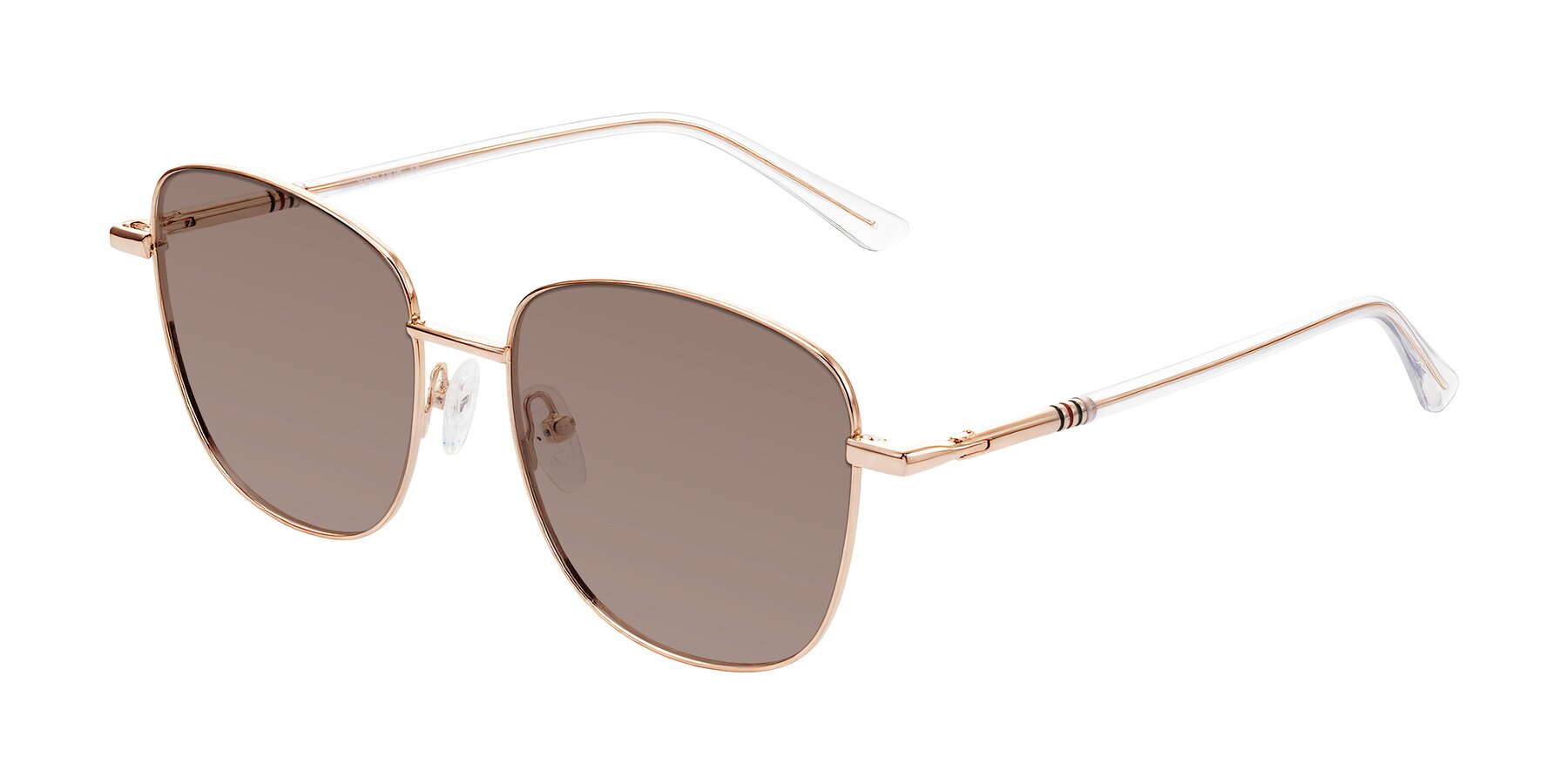 Angle of Love in Rose Gold with Medium Brown Tinted Lenses