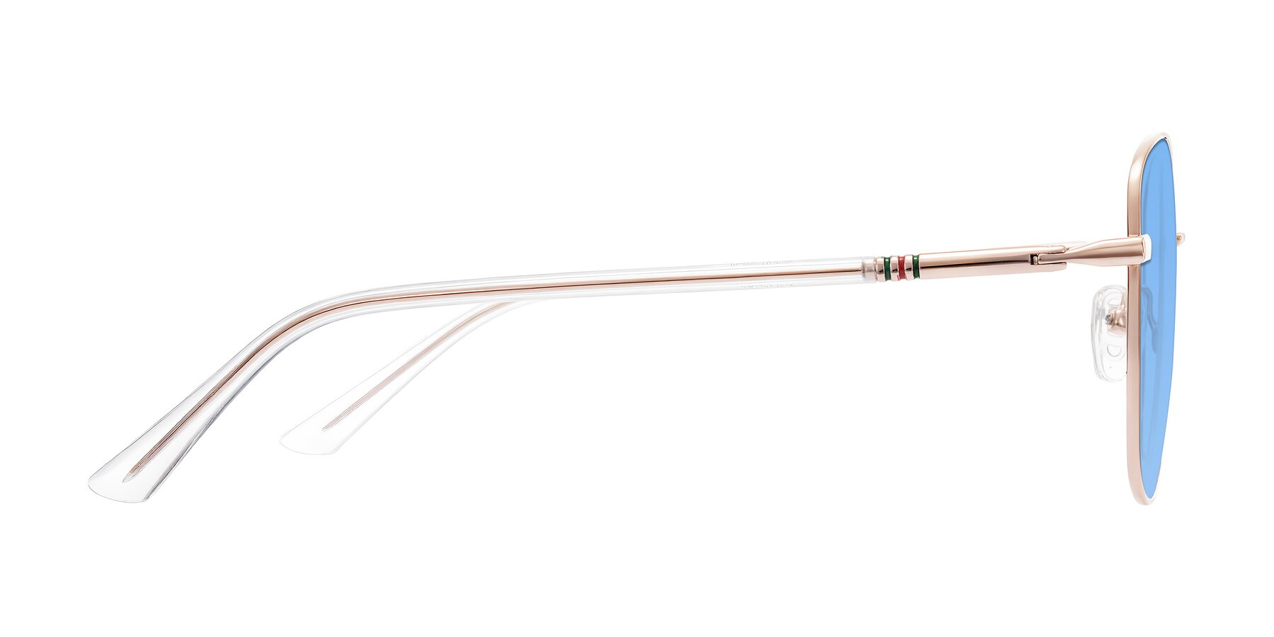 Side of Love in Rose Gold with Medium Blue Tinted Lenses