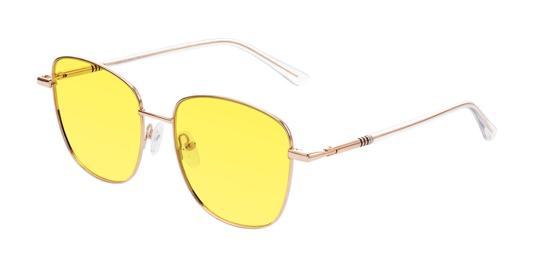 Angle of Love in Rose Gold with Medium Yellow Tinted Lenses