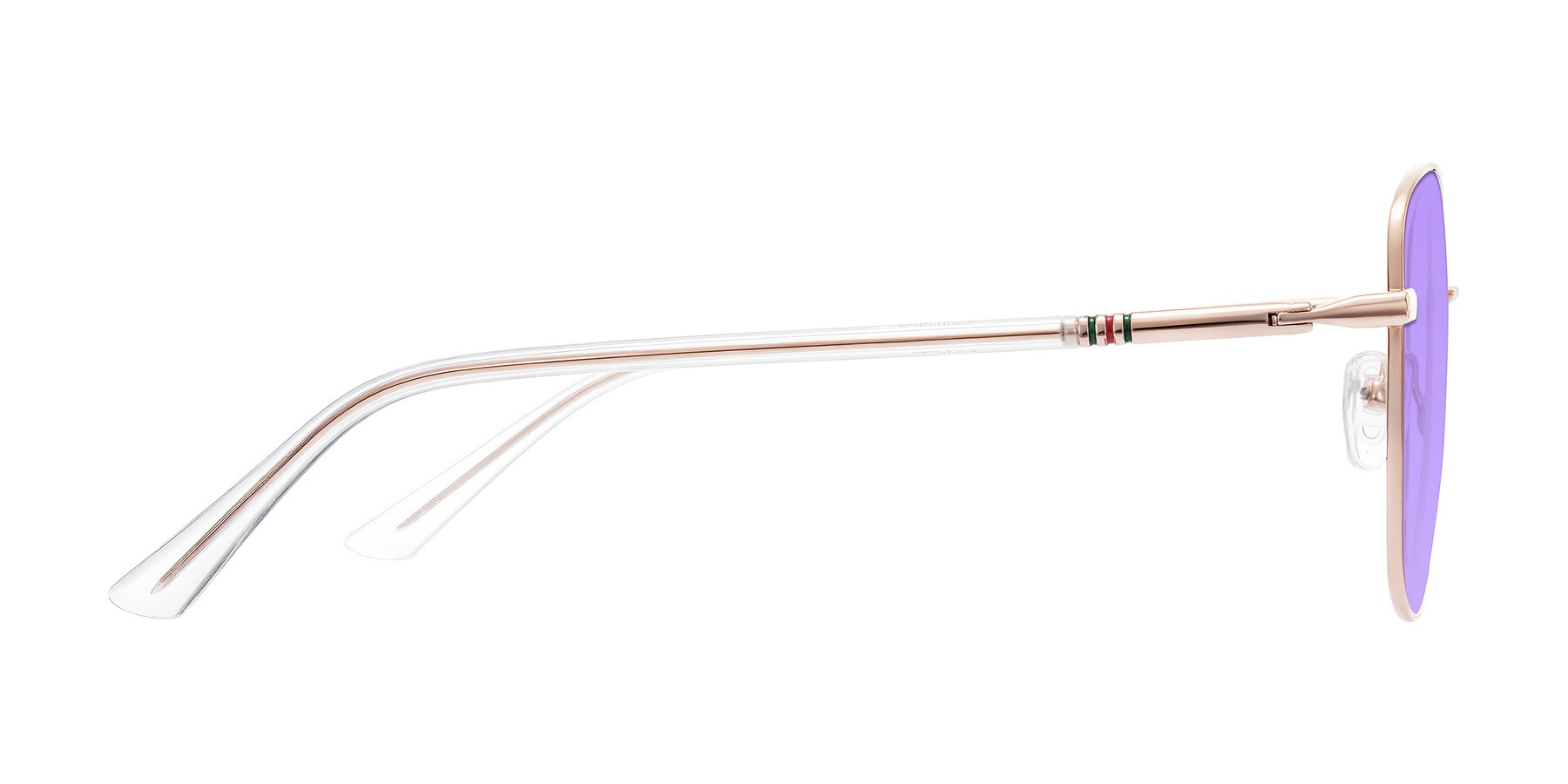 Side of Love in Rose Gold with Medium Purple Tinted Lenses