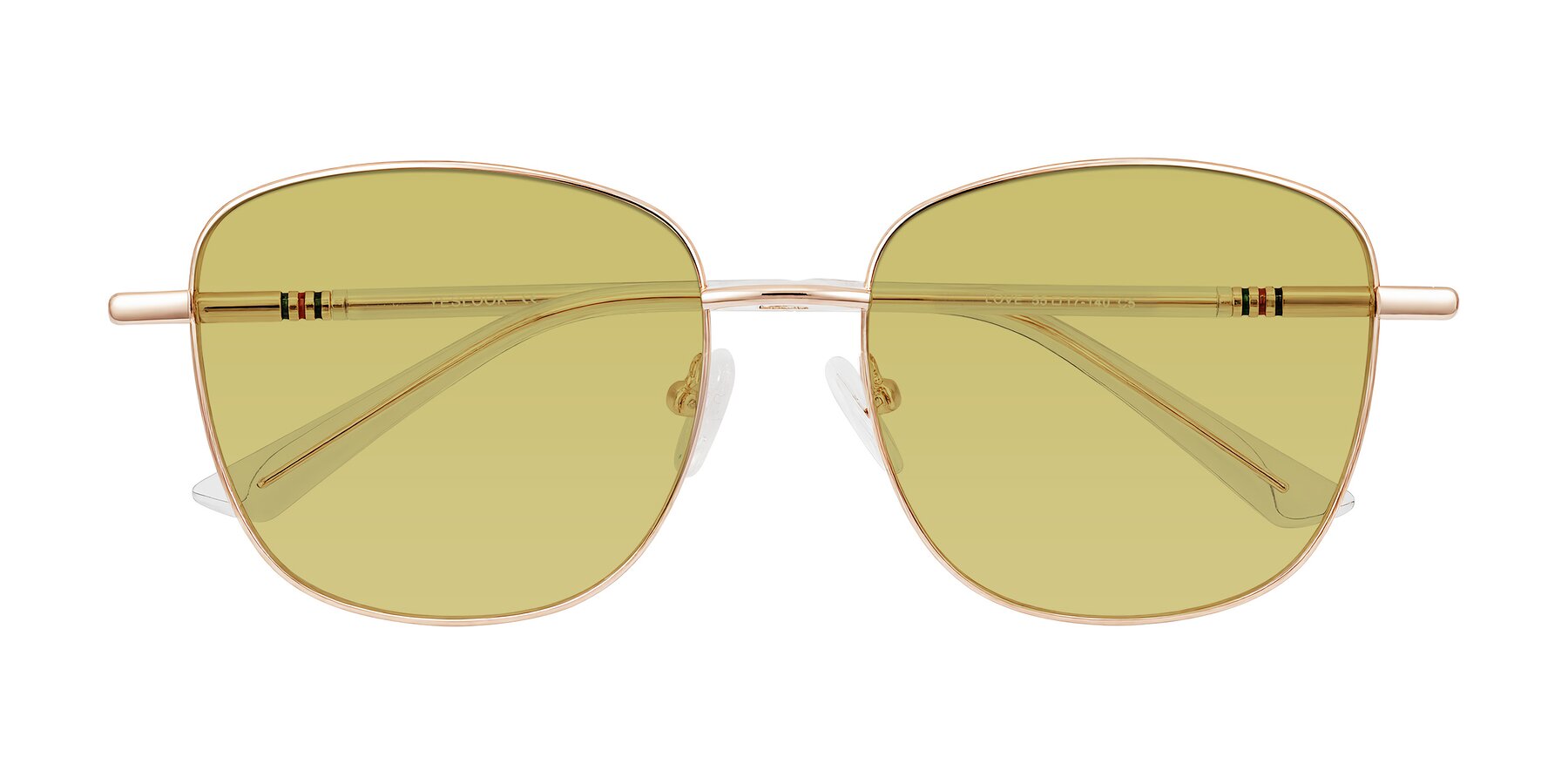 Folded Front of Love in Rose Gold with Medium Champagne Tinted Lenses